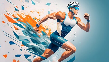 A triathlete goes for a fast run