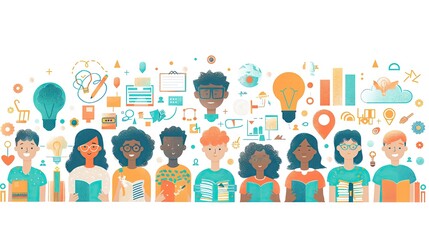 Inclusive education template with diverse elements and clear content areas