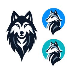 flat vector logo of a wolf.