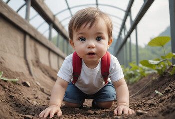  Curiosity: Wonder-filled child exploring surroundings. 