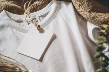 Collection of adorable, stylish baby bodysuits with a blank tag ready for your logo.