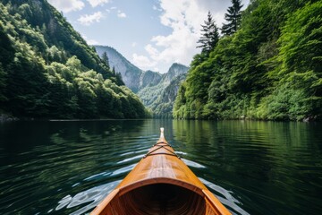 Obraz premium Hiking with meditation and kayaking in nature offers a holistic outdoor experience that combines physical activity, mental relaxation, and water exploration.