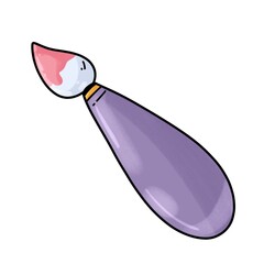 Paintbrush cartoon elements acrylic, watercolor 