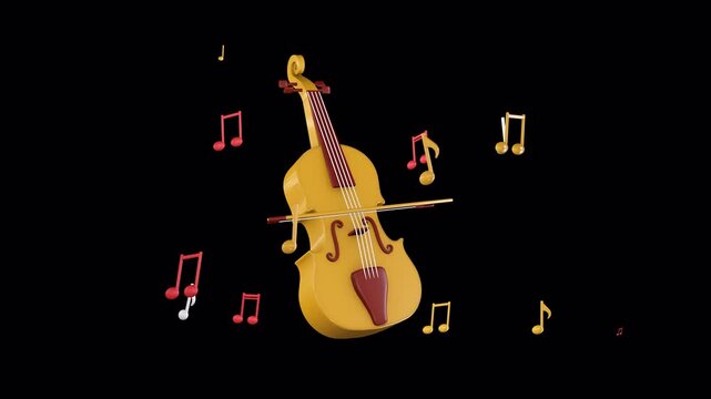 Violin and colorful musical notes