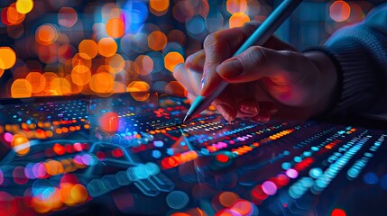 A close-up of code being written on a tablet with a stylus, showcasing the versatility of coding platforms.