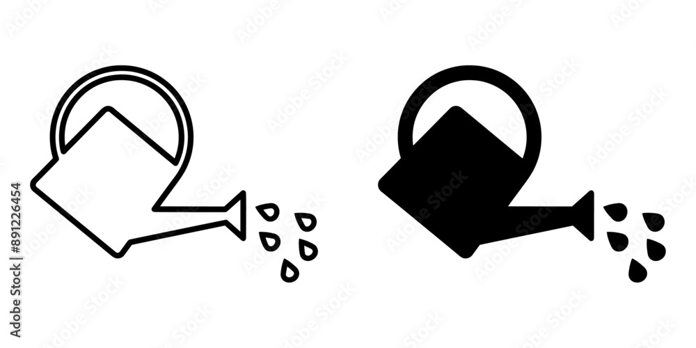 Fototapete ofvs641 outlinefilledvectorsign ofvs - watering can irrigation vector icon . isolated transparent . 