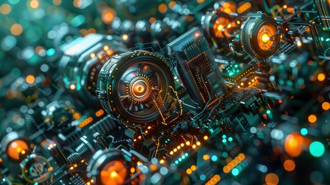 A digital art piece showing code seamlessly blending into real-world objects, symbolizing the integration of technology into everyday life.