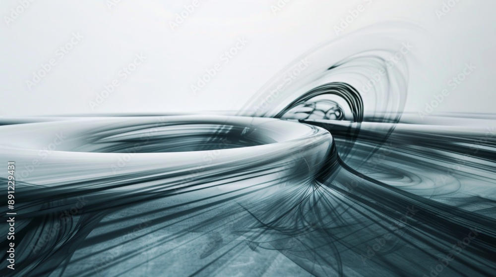 Poster a blurry image of a wave with a circle in the middle