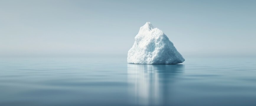 Iceberg graphic background, natural light, ample space
