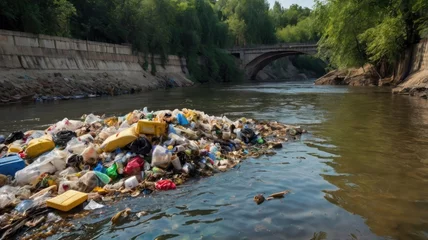 Poster de jardin  River garbage   © MY SKY.