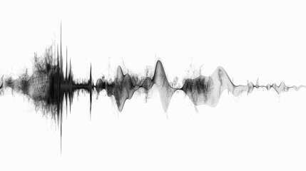 A black and white image of a sound wave with a white background