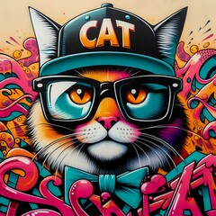 Fototapeta premium Urban Feline Flair