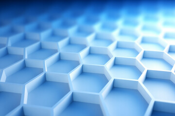 Abstract blue hexagons pattern background for design.Hi-tech science and research concept innovation.