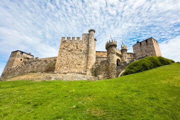 Fototapeta premium Castle of the Knights Templar in Ponferrada, Spain, a 12th Century medieval fortress in the Way of St James. High quality photography