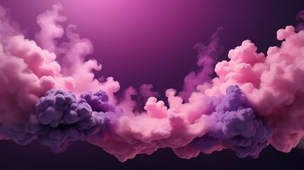Fototapeta premium Smoke fog with purple and pink color background