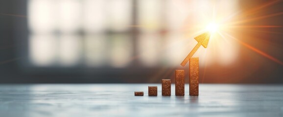 Well-lit business graph imagery, no text, clear copy space