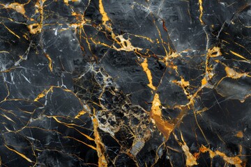 Fototapeta premium Black marble texture with golden veins