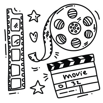 vector set of cinema doodles