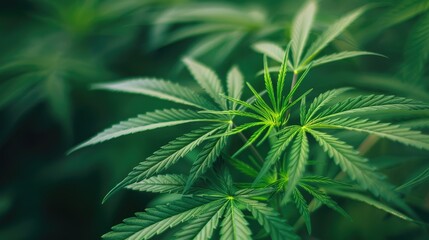 Macro Background of Cannabis Plant