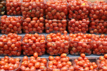 Vegetables and fruits are sold at a bazaar in Israel.