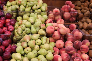 Vegetables and fruits are sold at a bazaar in Israel.