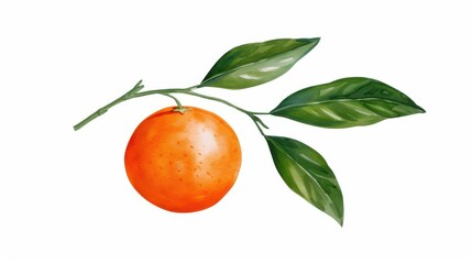 Vintage botanical illustration of orange fruit on white background, antique citrus engraving.