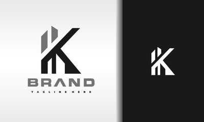 letter K skyscraper logo