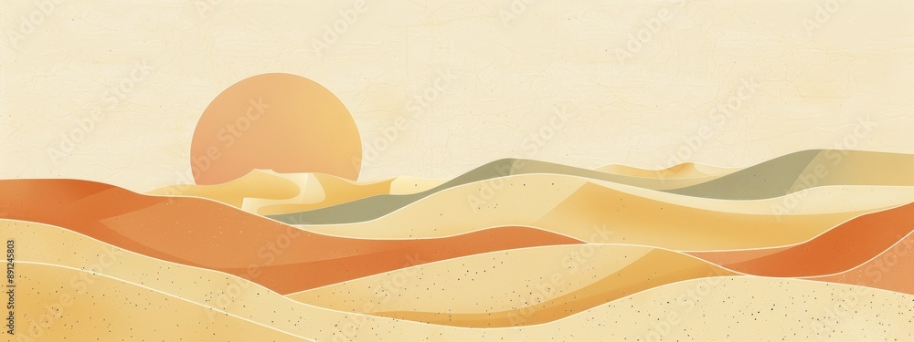 Poster illustration simple beige background with a subtle texture, adding depth without overpowering the de