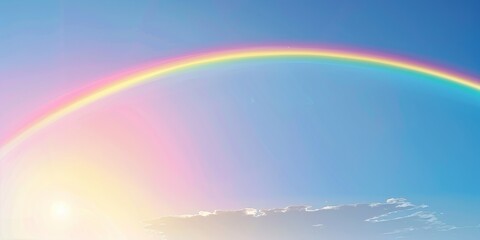 A Rainbow Arcs Across a Blue Sky