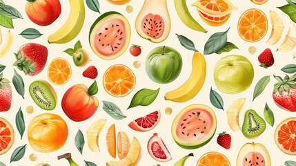 Fruit pattern wallpaper