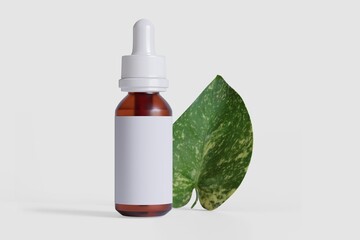 bottle with green leaf