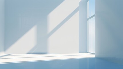 Obraz premium Illustratione mpty white wall background with sunlight and shadow, Wall background, White walls, Background.