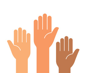 hands up icon vector illustration