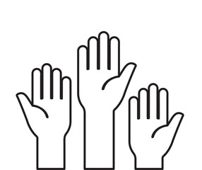 Obraz premium hands up icon vector illustration