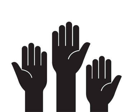 hands up icon vector illustration