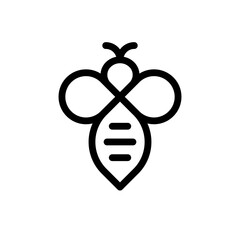 honey bee logo outline stroke vector eps