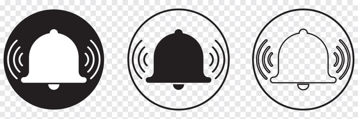 Notification bell icon. Alarm symbol. Incoming inbox message. Ringing bells. Alarm clock and smartphone application alert. Social media element. New message symbol flat style - stock vector.