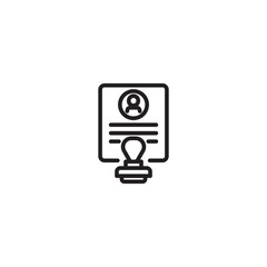 Care document business icon outline vector. Solid icon for stamp. Editable icon.
