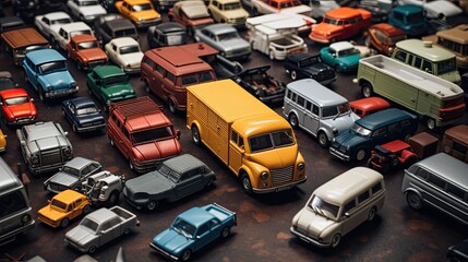 Naklejka premium A City of Tiny Cars.