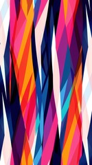 A colorful abstract geometric pattern with vibrant hues and bold shapes. This digital art piece showcases a dynamic and energetic design.