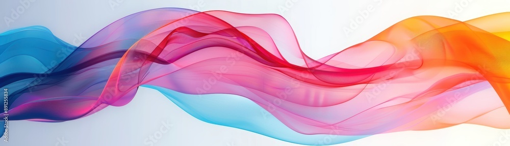 Aufkleber a colorful flowing abstract waves design with smooth curves and vibrant hues. this digital art piece
