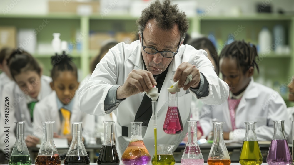 Poster engaging science experiment training session for teachers | practical teachings and enhancements, ge