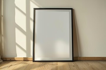 Modern Minimalist Mockup of an Empty Room with Blank Frame