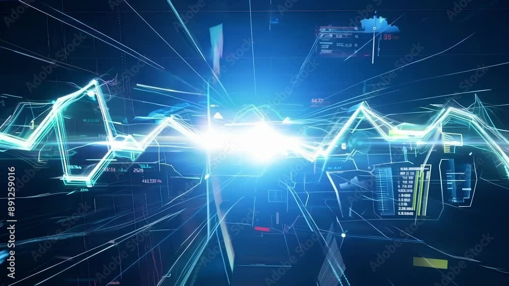 Poster in this sleek digital realm financial transactions are completed in a matter of seconds through the 