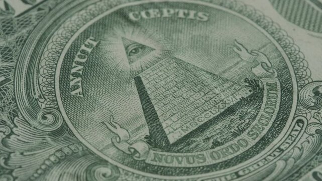 The Eye of Providence on the United States Dollar bill macro video