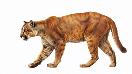 Stunning side view illustration of a mountain lion, ready to pounce on its prey in a mountainthemed design.