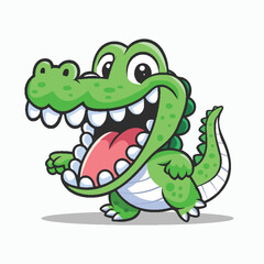 Funny crocodile laughing vector illustration