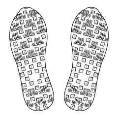 hand drawn sneakers, gym shoes, top view. Image in different views - front, back, top, side, sole and 3d view. Doodle vector illustration.	