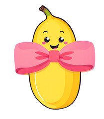 Banana with a cute bow