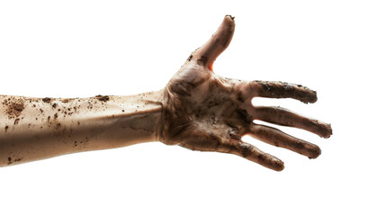 Fototapeta premium dirty hand of the person isolated on transparent background